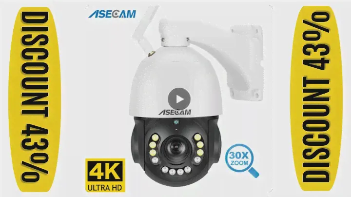 8MP 4K PTZ IP Camera Wifi 30X Optical Zoom CCTV Outdoor AI Human Vehicle Tracking Audio Onvif POE