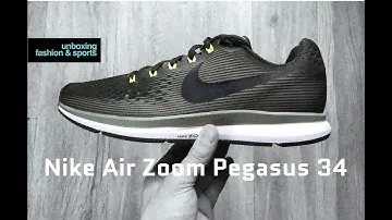 Nike Air Zoom Pegasus 34 ‘olive/volt’ | UNBOXING & ON FEET | running shoes | 2018 | 4K