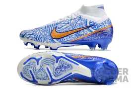 Бутсы Nike Air Zoom Mercurial Superfly IX Elite FG голубые с носком