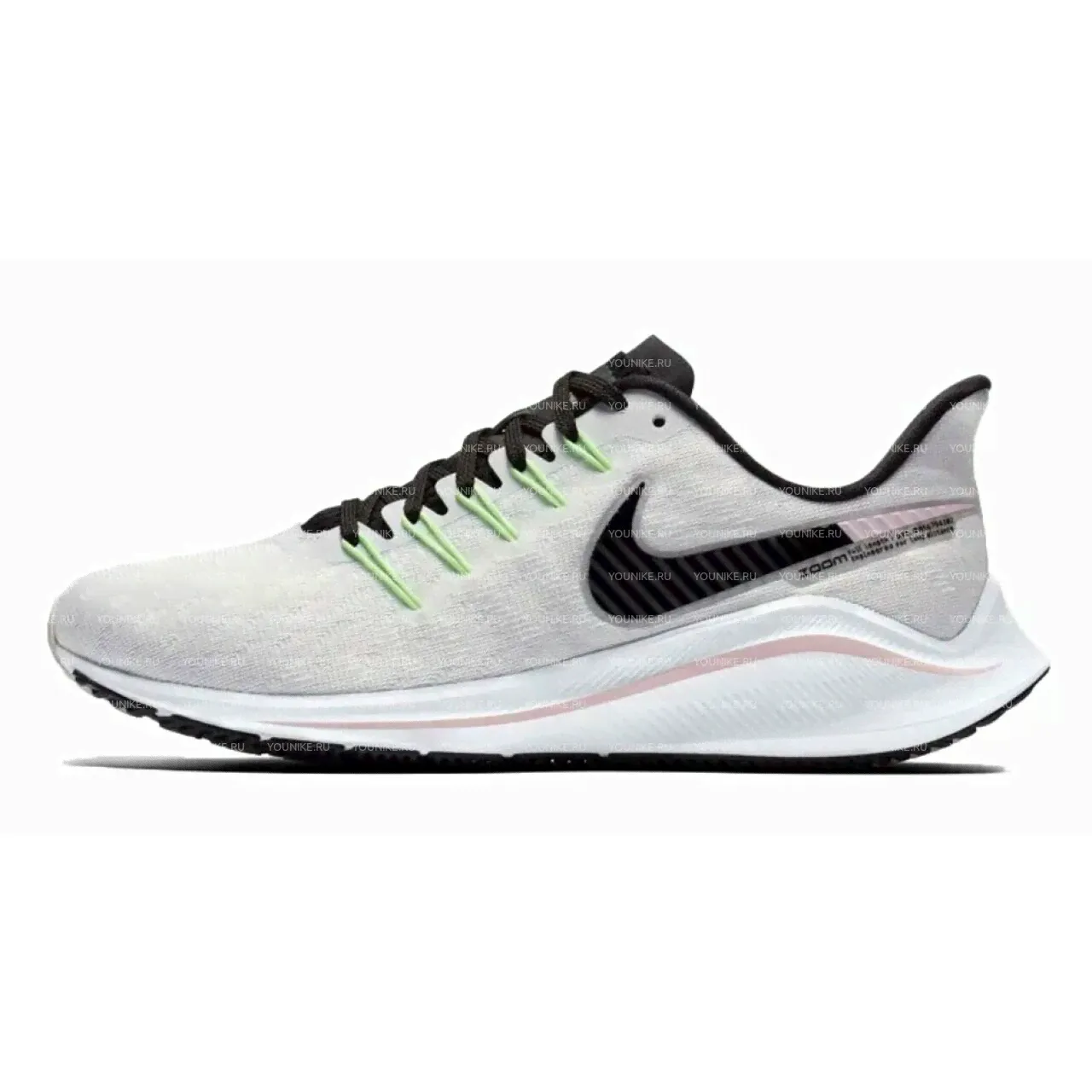 Женские кроссовки Nike Zoom Vomero 14 (серый-салатовый-розовый)-0